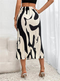 Women's Midi Skirt - High Waist - Pleated A-line Design - Elegant and Modern