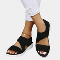 Women's Sandals – Soft Knitted Upper – Open Toe – Comfortable Sole – Slip-on Design