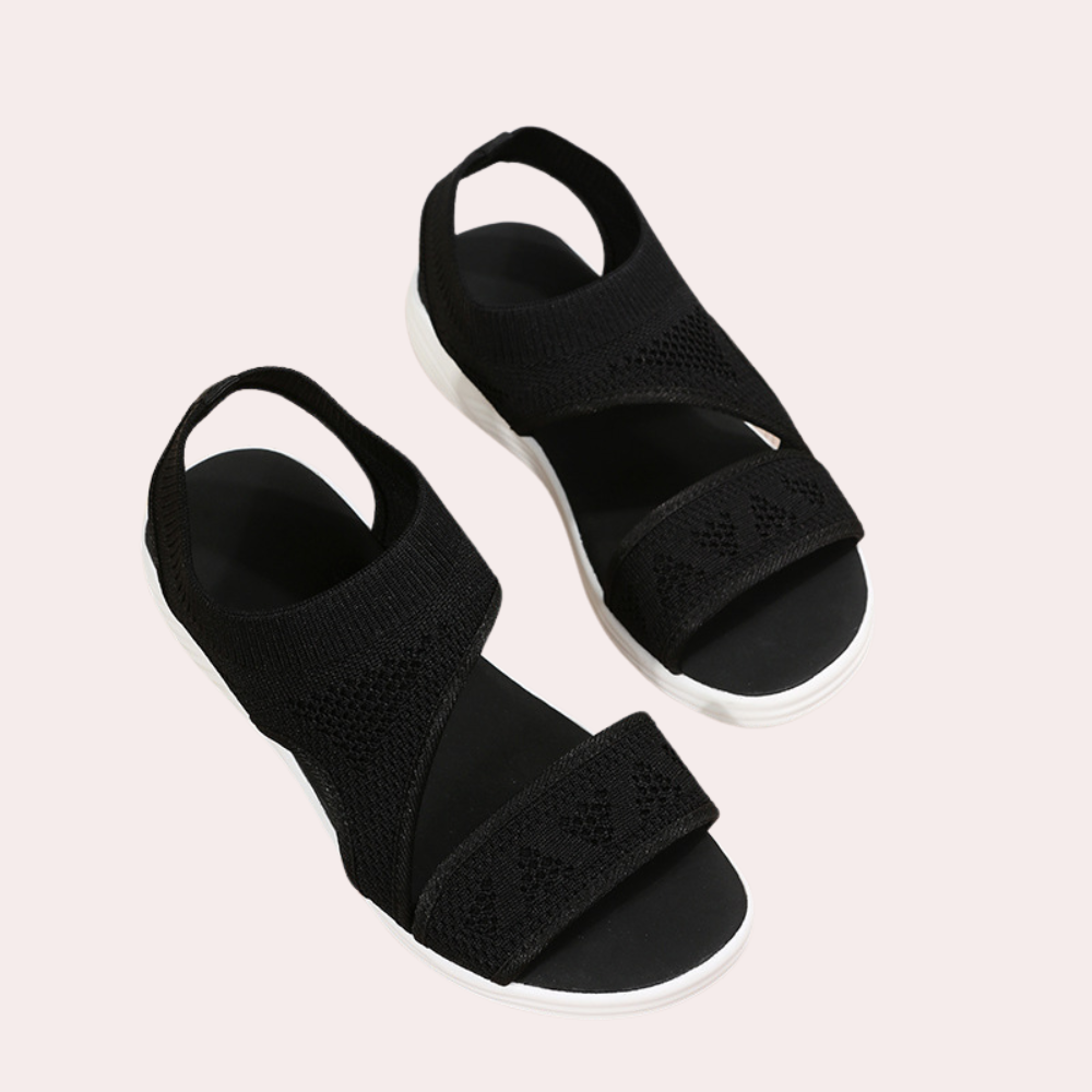 Women's Sandals – Soft Knitted Upper – Open Toe – Comfortable Sole – Slip-on Design