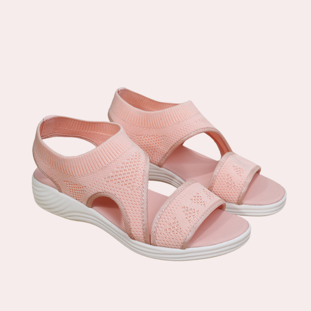 Women's Sandals – Soft Knitted Upper – Open Toe – Comfortable Sole – Slip-on Design