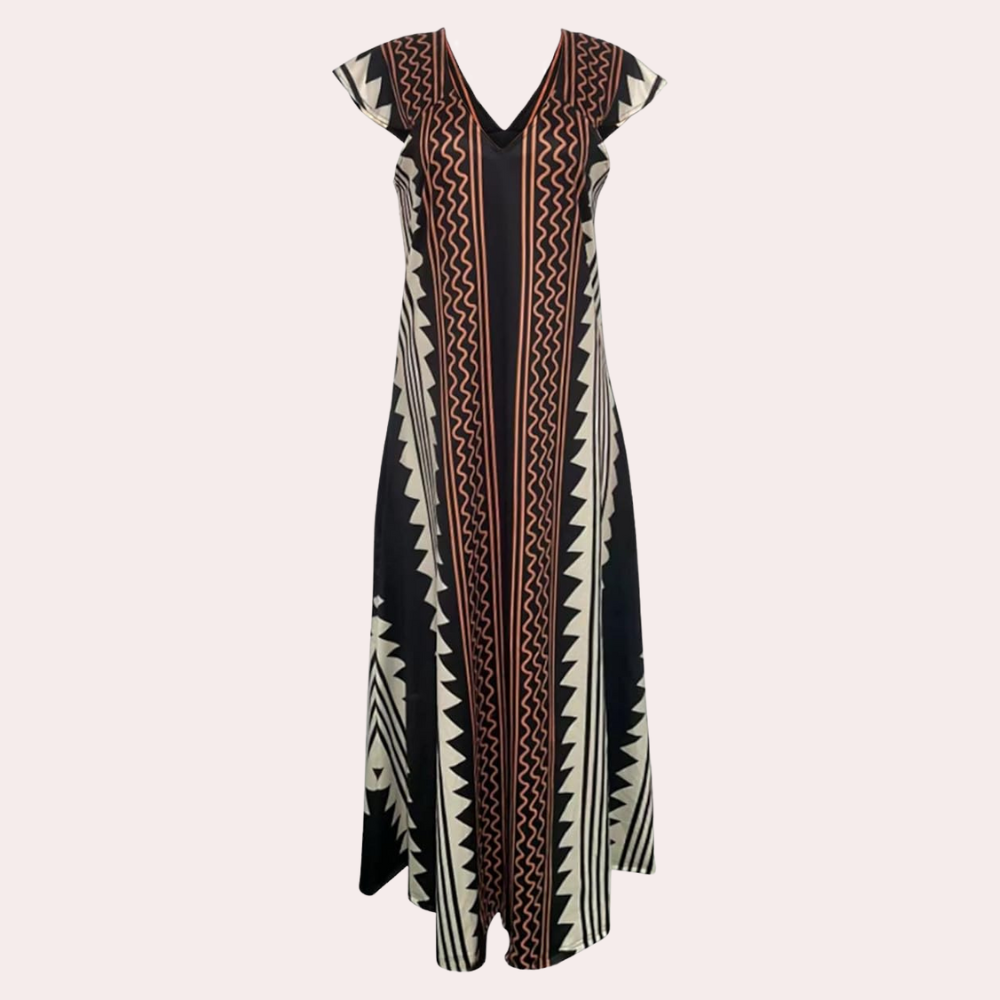 Geometric Light Loose Fit Maxi Dress