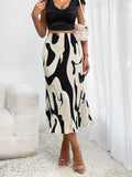 Women's Midi Skirt - High Waist - Pleated A-line Design - Elegant and Modern