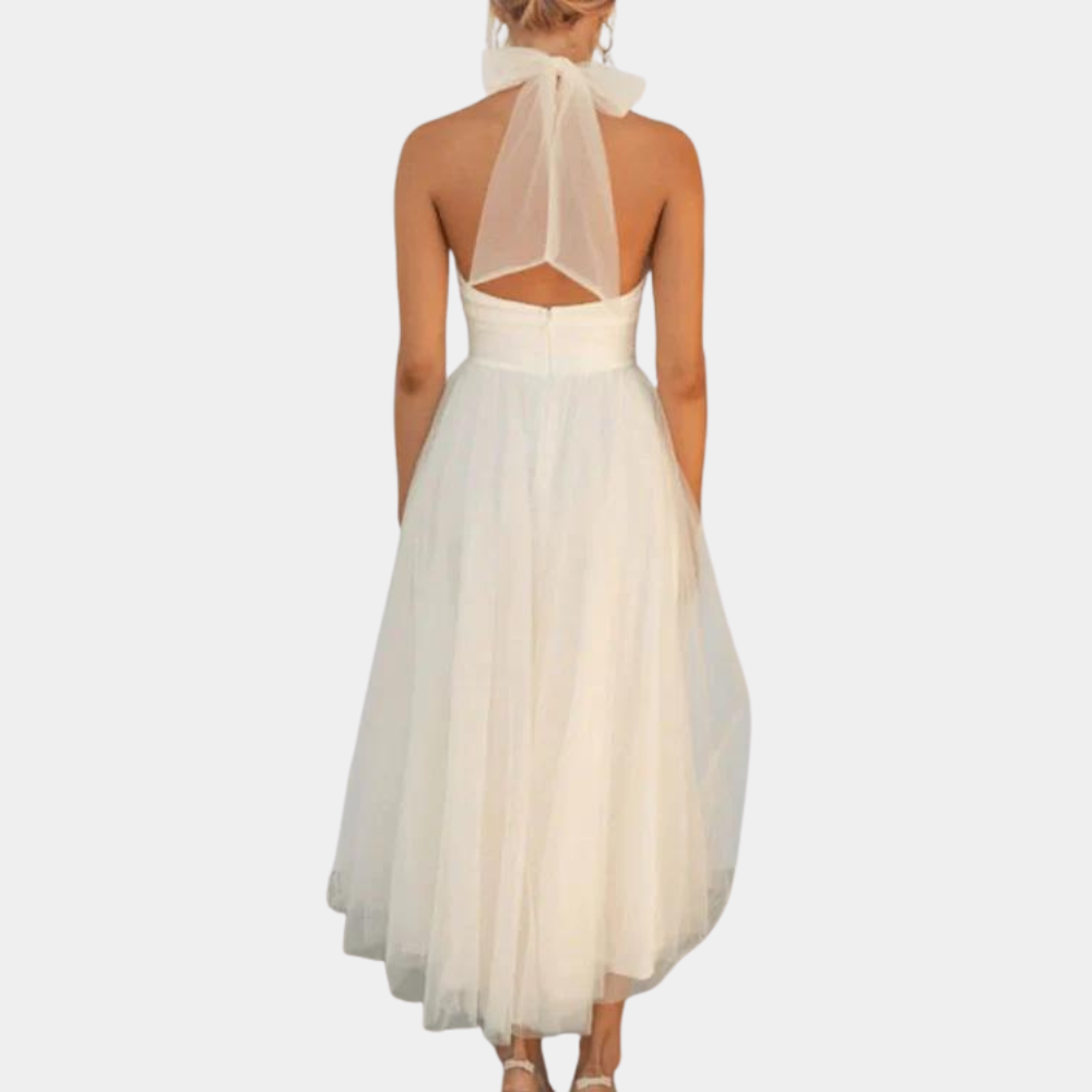 Women's Halterneck Dress - Light and Flowy - Elegant Party Dress in Midi/Long Length