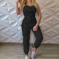 Women's Utility Jumpsuit - Tailored Fit - Cargo Pockets - Belt at Waist
