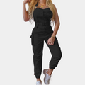 Women's Utility Jumpsuit - Tailored Fit - Cargo Pockets - Belt at Waist