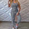 Women's Utility Jumpsuit - Tailored Fit - Cargo Pockets - Belt at Waist