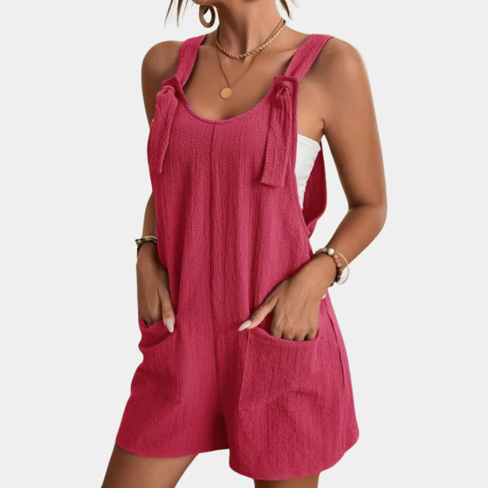Women's Jumpsuit - Sleeveless with Adjustable Straps - Loose Fit - Casual Comfort