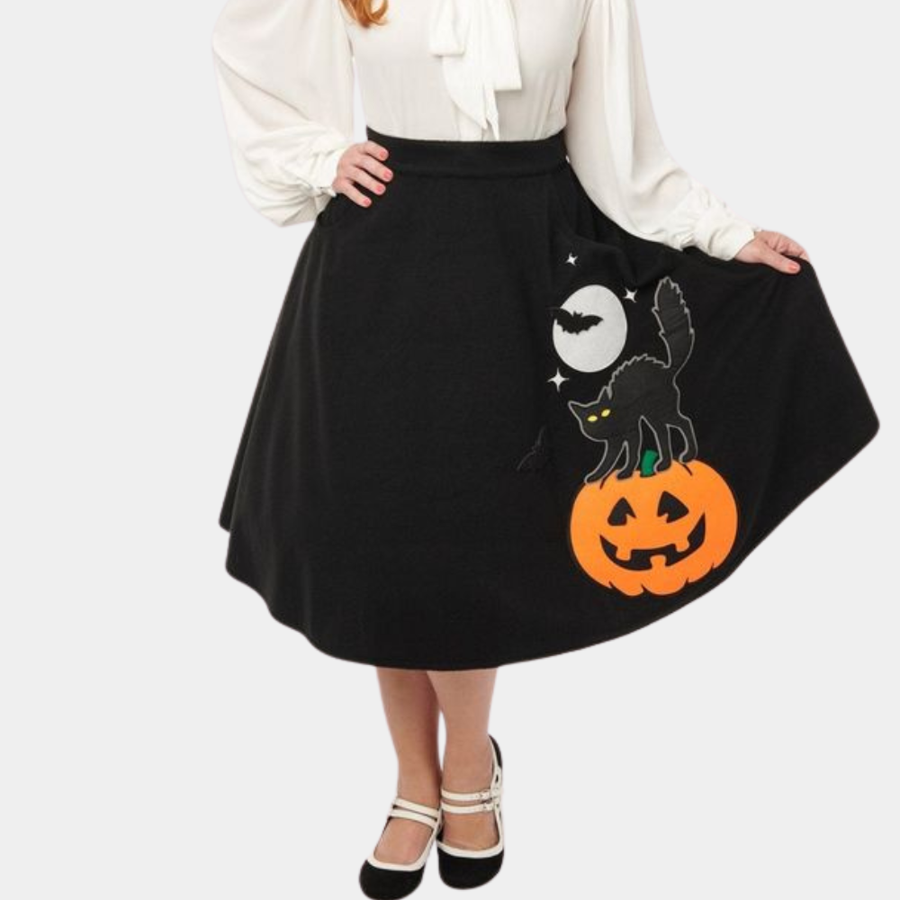 High Waist A-line Midi Skirt