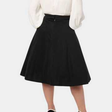 High Waist A-line Midi Skirt