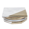 Marble Minimalist Stackable Metal-Accented Coaster