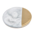 Marble Minimalist Stackable Metal-Accented Coaster