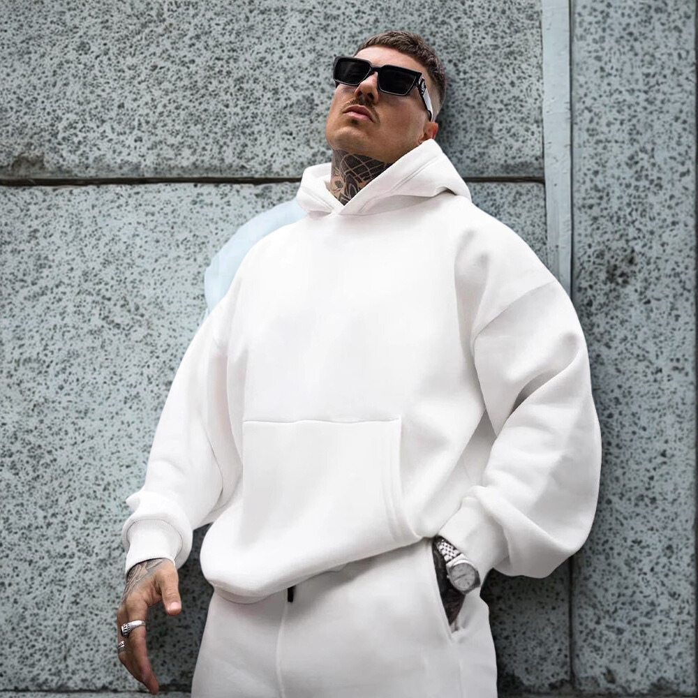 Knit Fleece Oversized Fit Ribbed Hoodie