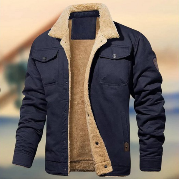 Men’s Jacket - Cotton Blend - Relaxed Fit - Waist Length - Sherpa Collar