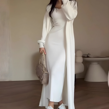 Ribbed Knit Slim Fit Two-Piece Set