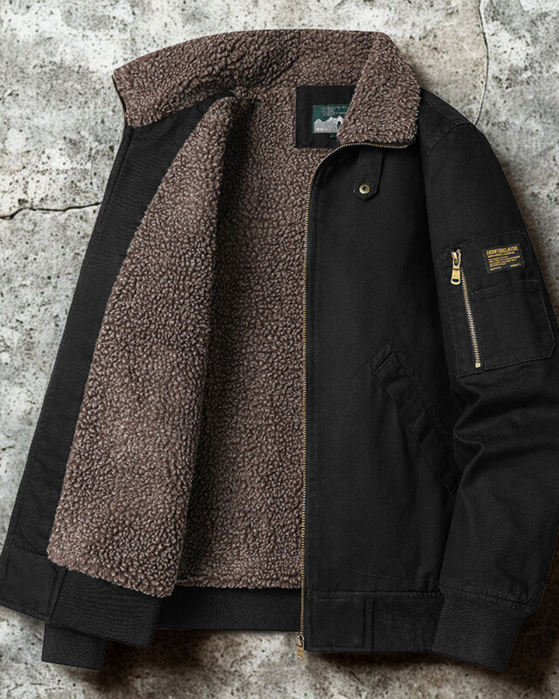 Sherpa Lined Relaxed Fit Bomber Jacket