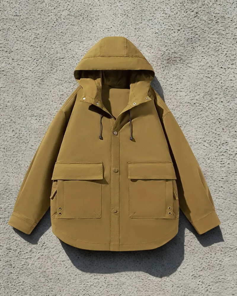 Oversized Fit Multi-Pocket Hooded Jacket