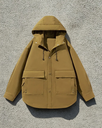 Oversized Fit Multi-Pocket Hooded Jacket