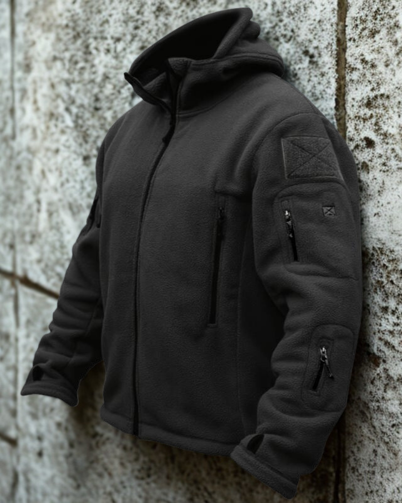 Insulated Fleece Thumbhole Hooded Jacket