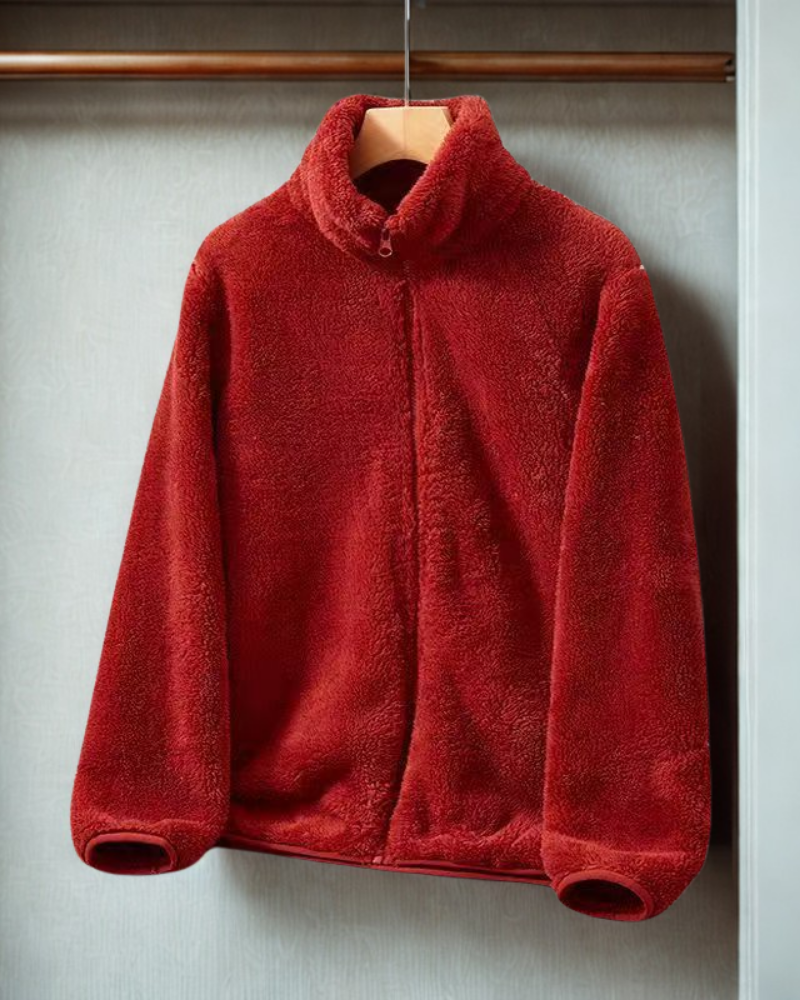 High-Pile Plush Relaxed Fit Fleece Jacket