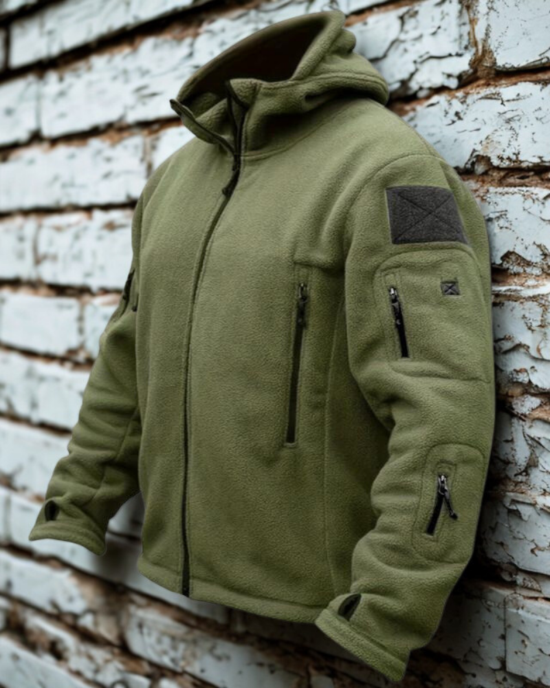Insulated Fleece Thumbhole Hooded Jacket