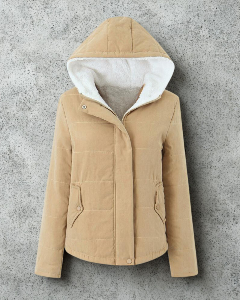 Quilted Fleece Lined Hooded Jacket