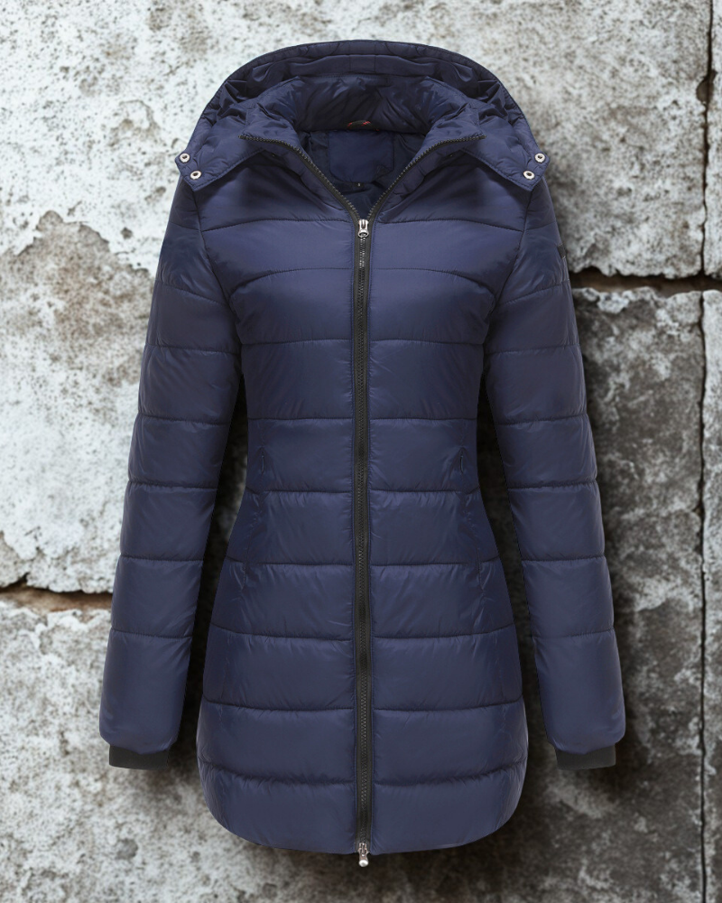 Quilted Insulated Hooded Longline Coat
