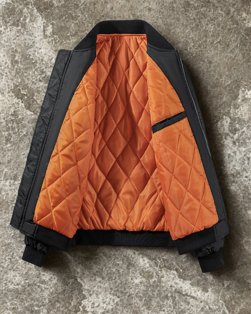 Quilted Lining Relaxed Fit Bomber Jacket