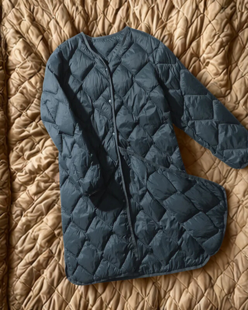 Rhombic Quilted Relaxed Fit Jacket