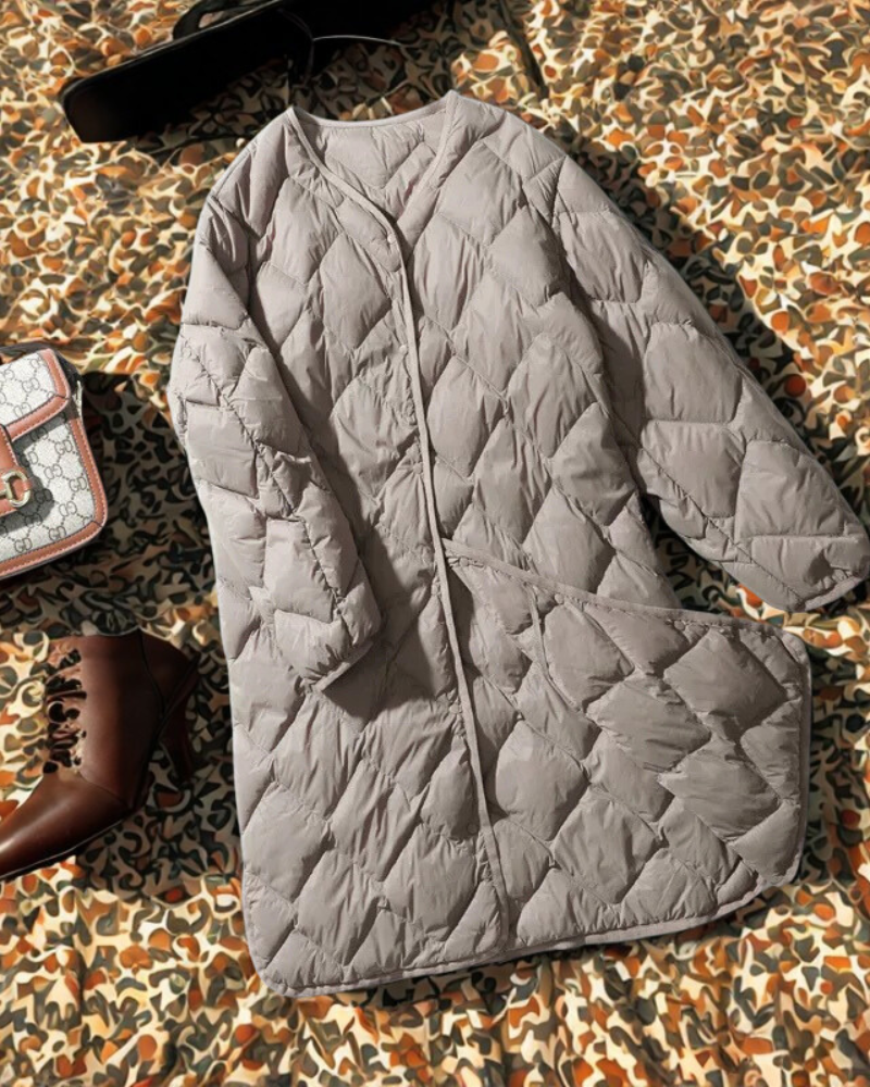 Rhombic Quilted Relaxed Fit Jacket