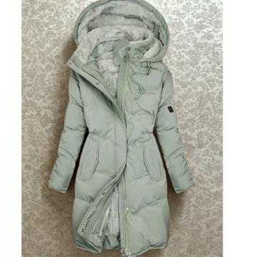 Quilted Adjustable Plush Hood Puffer Coat