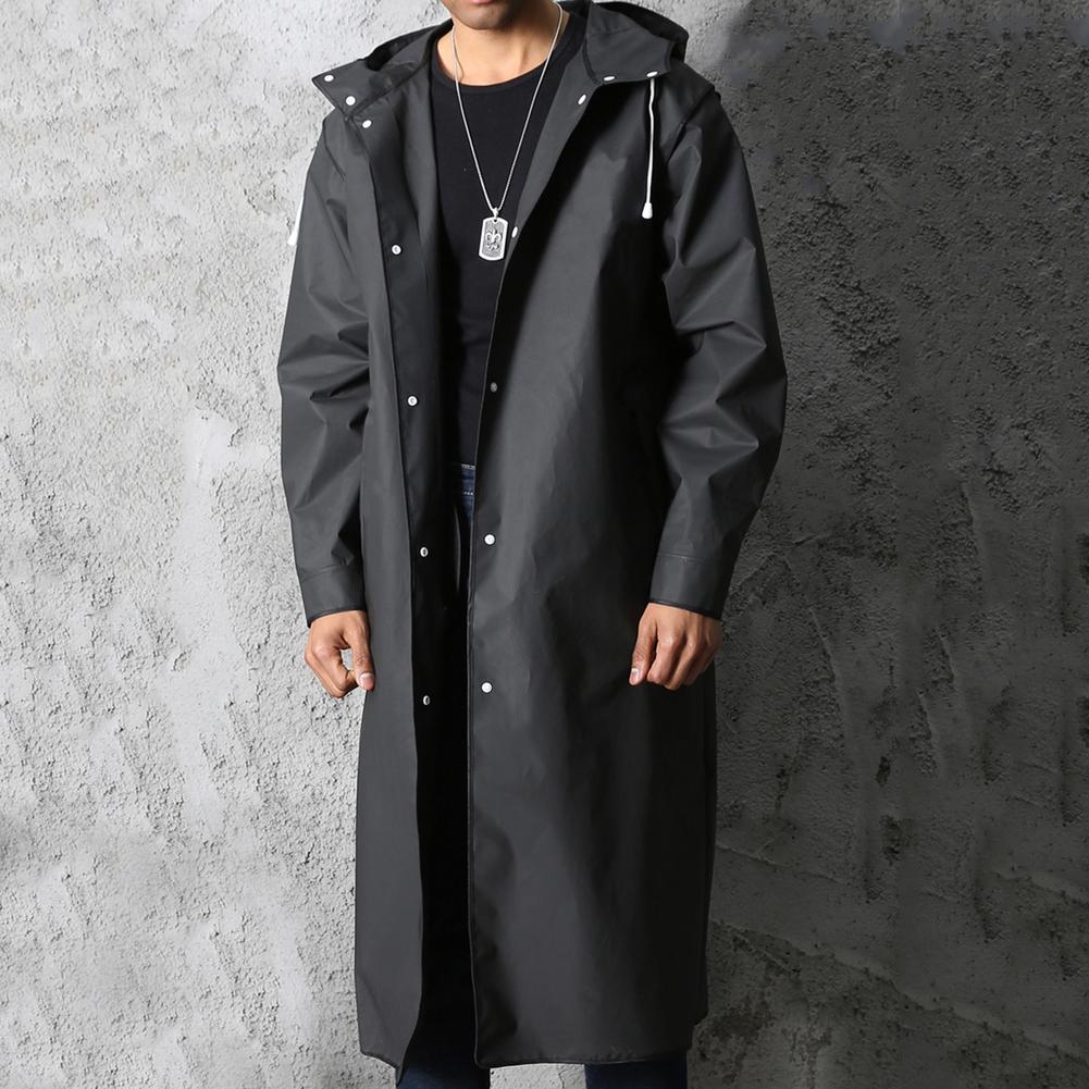 Men's Raincoat – Oversized Fit – Waterproof with Hood – Ankle Length – Button Closure