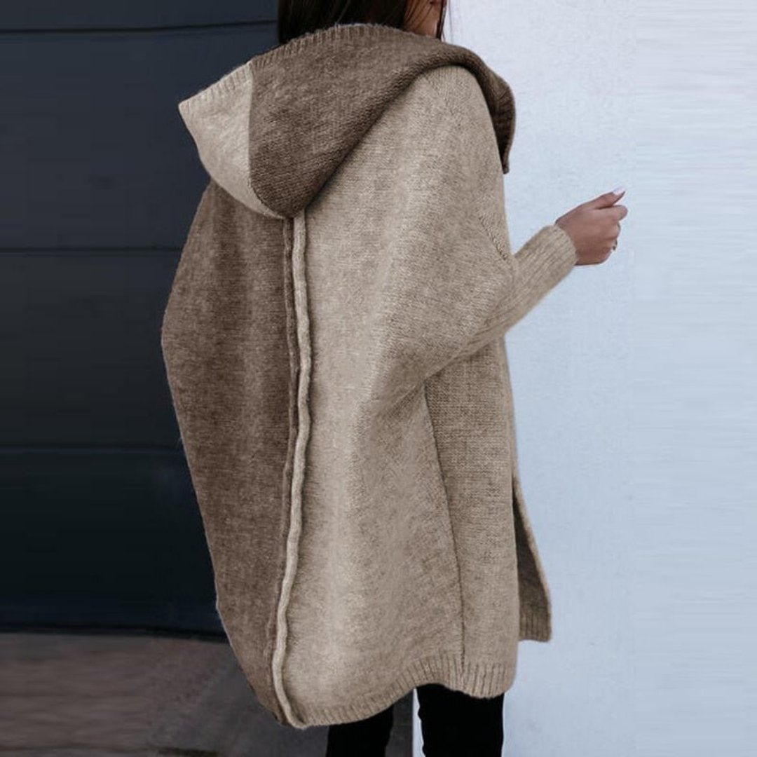 Hooded Wool Blend Relaxed Long Cardigan