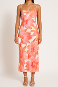 Women's Maxi Dress – Bodycon Fit – Spaghetti Straps – Floral Print – Sleeveless