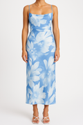 Women's Maxi Dress – Bodycon Fit – Spaghetti Straps – Floral Print – Sleeveless