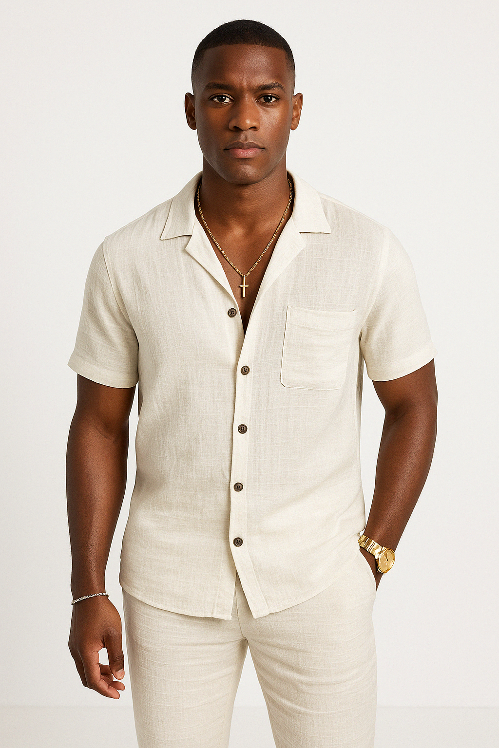 Cotton Linen Relaxed Fit Shirt