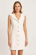 Women's Denim Dress – Tailored Fit – Sleeveless – Sculpted Placket