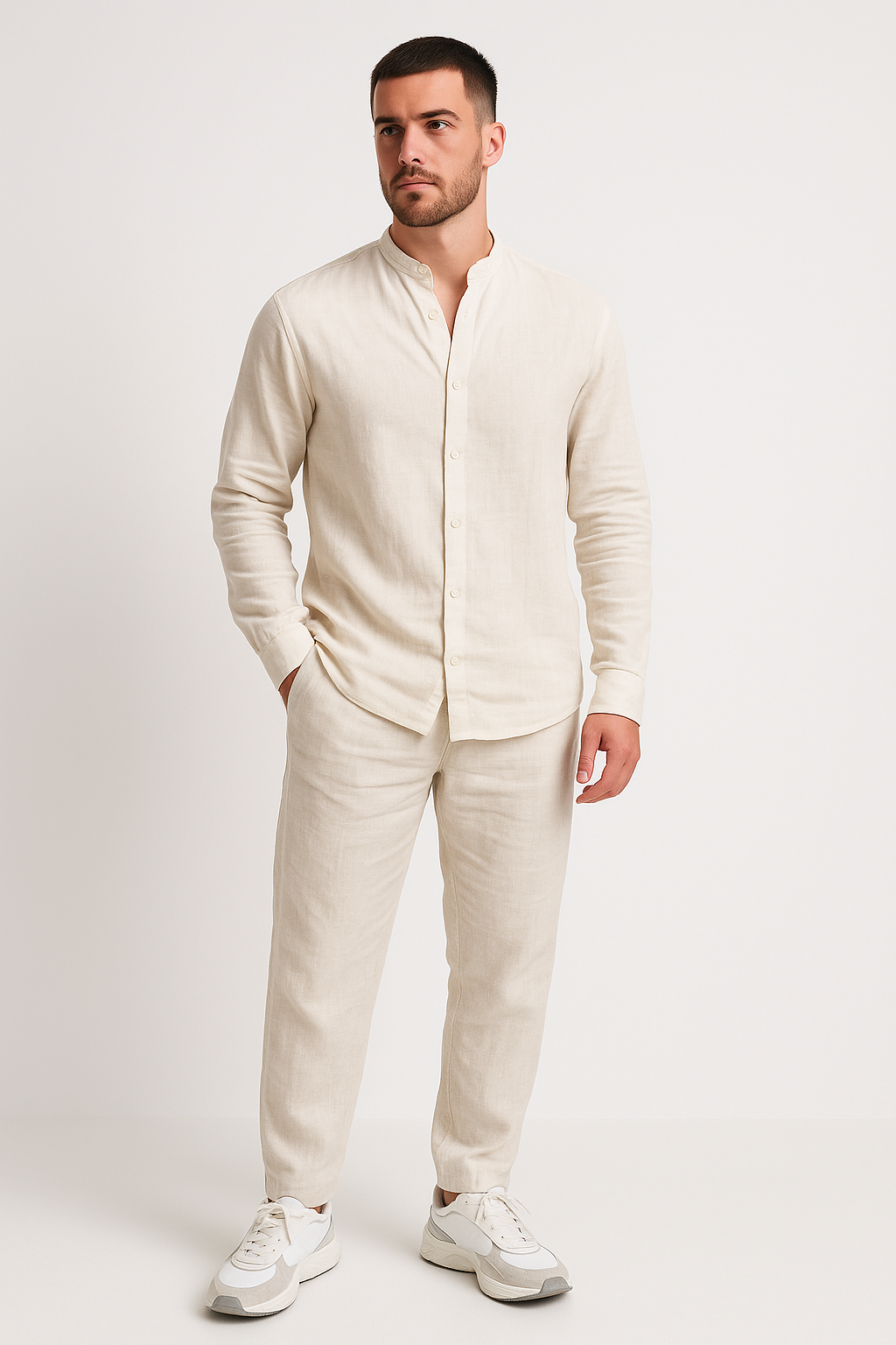 Breathable Lightweight Linen Relaxed Straight Set
