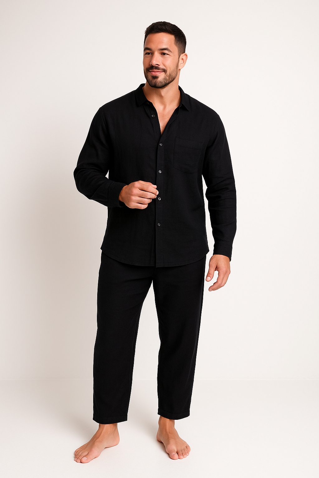 Breathable Lightweight Linen Relaxed Straight Set