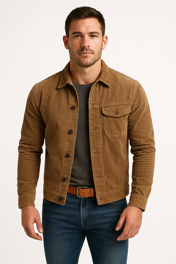 Cotton Blend Tailored Shirt Collar Jacket