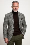 Men's Blazer – Slim Fit – Wool Blend – Houndstooth Pattern – Single Breasted