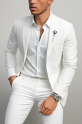Men's Suit – Slim Fit Suit in 2 Pieces – Wool Blend – Single Button – Formal Cut