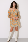 Dress for Women – Mini Dress with Floral Print – Cut-out Shoulder – Loose Fit