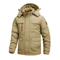 Men's Winter Jacket - Windproof and Insulated - Hood and Multiple Pockets - Adjustable Cuffs