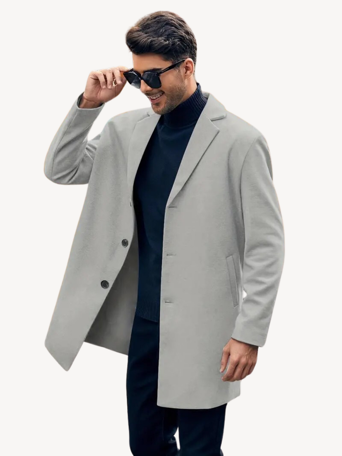 Wool Look Tailored Fit Trench Coat