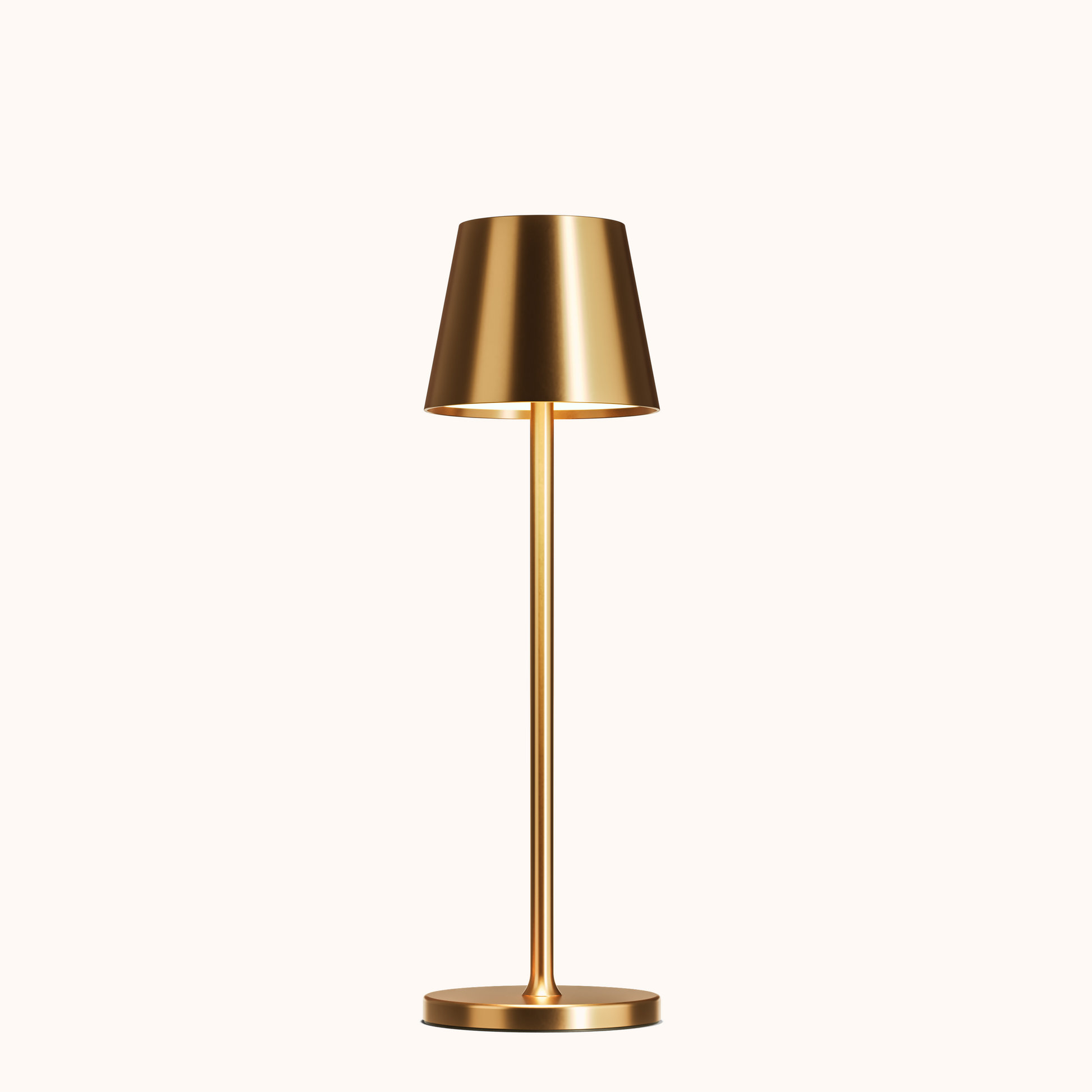 Brushed Metal Weighted Angled Shade Table Lamp