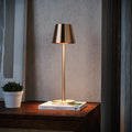 Brushed Metal Weighted Angled Shade Table Lamp