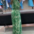 Women's Jumpsuit - Wide Pant Legs - V-neck - Waistband - Short Sleeve - Bohemian Look