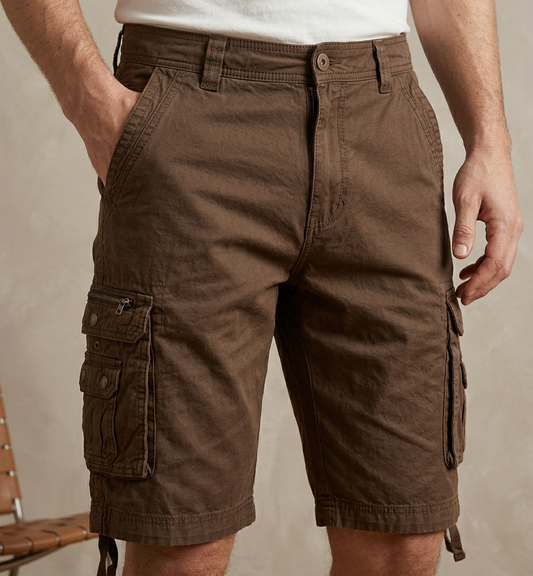 Men’s Modern Cargo Shorts with Tailored Utility for Summer Wear
