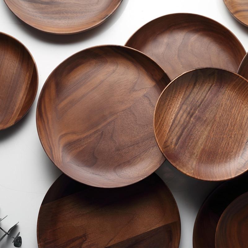 Walnut Wood Round Serving Plate