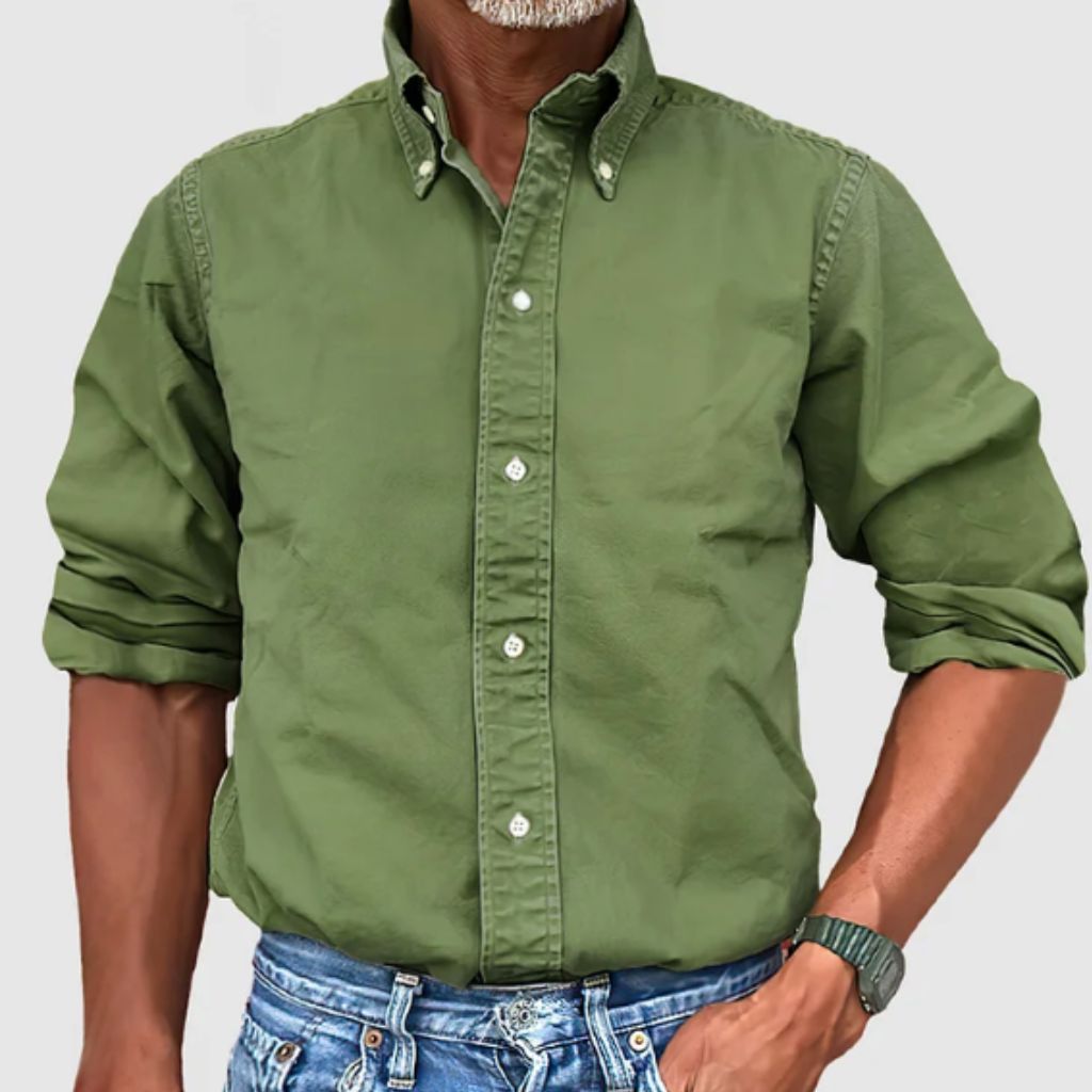 Men's Shirt with Long Sleeves – Regular Fit – Breathable Material – Button Closure